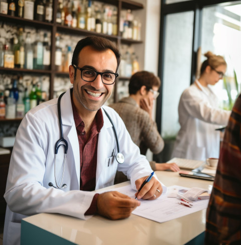 Doctor and patient discussing treatment options Doctor and patient discussing treatment options, medical images stock