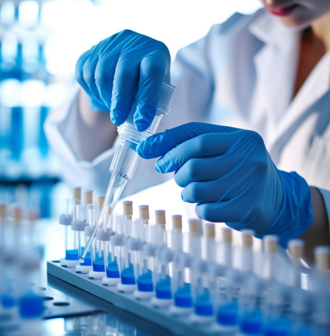 The scientists hands are steady and precise as they work The scientists hands are steady and precise as they work, medical images stock