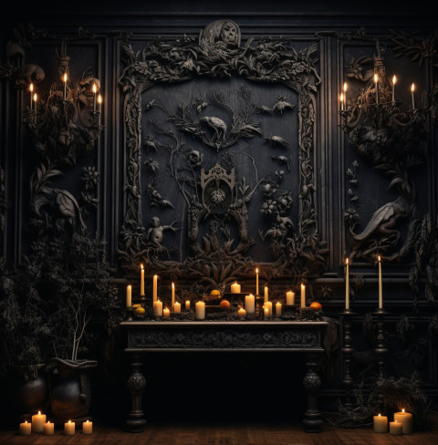 Gothic Library in Darkness Gothic Library in Darkness