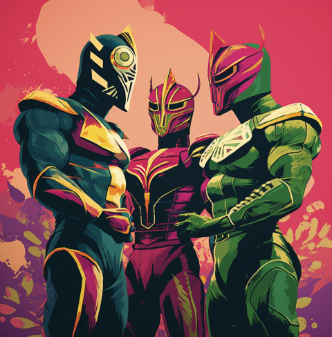 trio de lucha libre by mexican artist branky