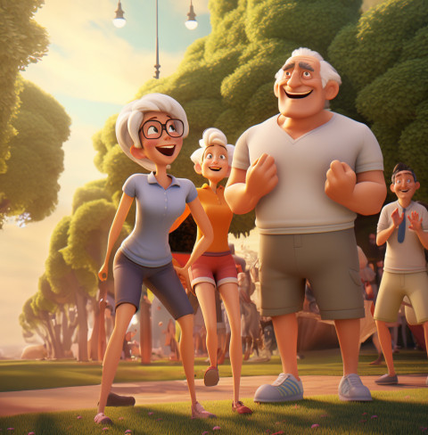 a group of people of all ages and fitness levels doing aerobics a group of people of all ages and fitness levels doing aerobics