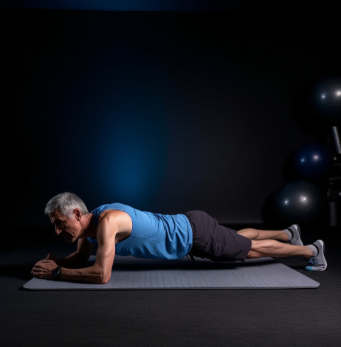 Man working out abs on dark background Man working out abs on dark background