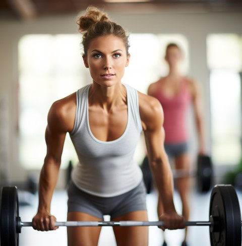 Strong woman deadlifting Strong woman deadlifting
