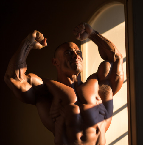Bodybuilder Prepares for Competition Bodybuilder Prepares for Competition