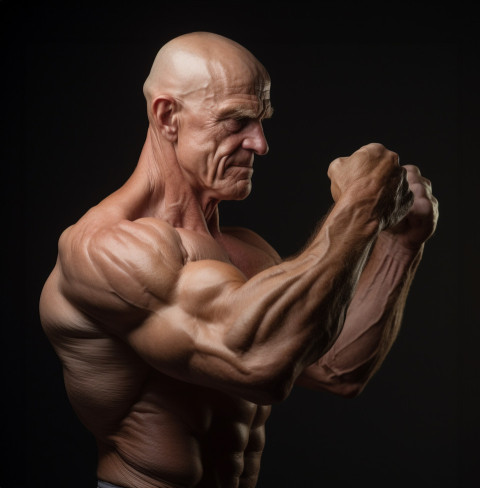 bodybuilder is flexing his biceps his veins bodybuilder is flexing his biceps his veins
