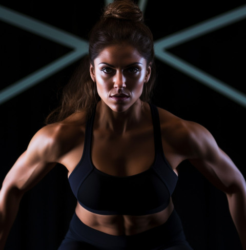 Woman Working Out in Black Leggings Woman Working Out in Black Leggings