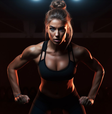 Female athlete in workout clothes Female athlete in workout clothes