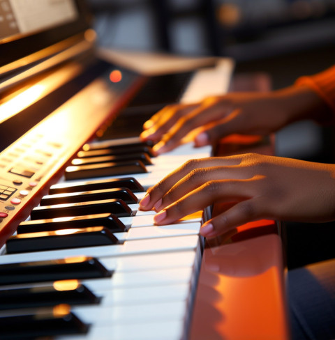 Student Learning to Type piano Student Learning to Type piano