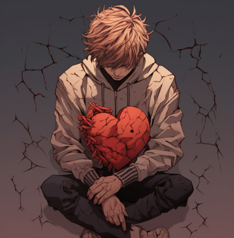 A person holding a broken heart representing the pain of heartbr A person holding a broken heart representing the pain of heartbr