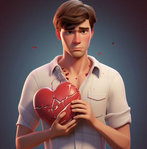 Person holding broken heart Person holding broken heart