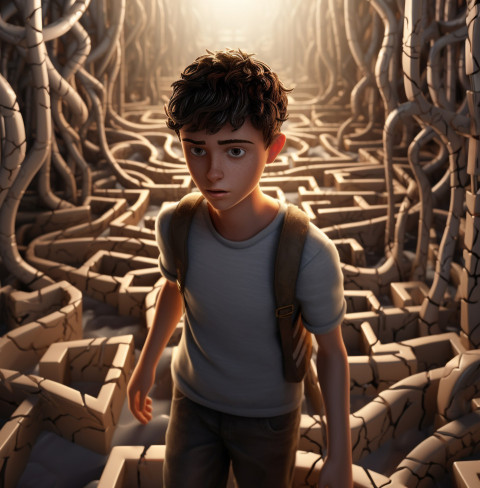 A person walking through a maze A person walking through a maze