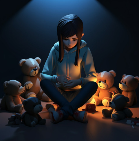 Childs Worst Nightmares Manifest in Dark Room Childs Worst Nightmares Manifest in Dark Room