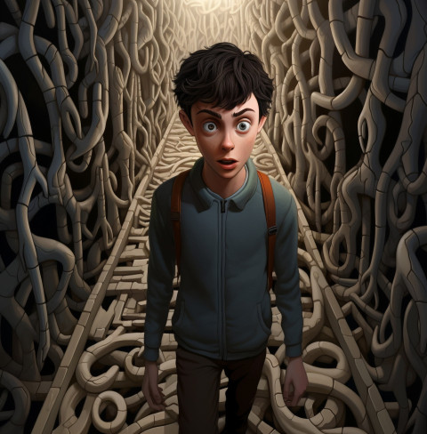 Person Walking Through Maze Person Walking Through Maze