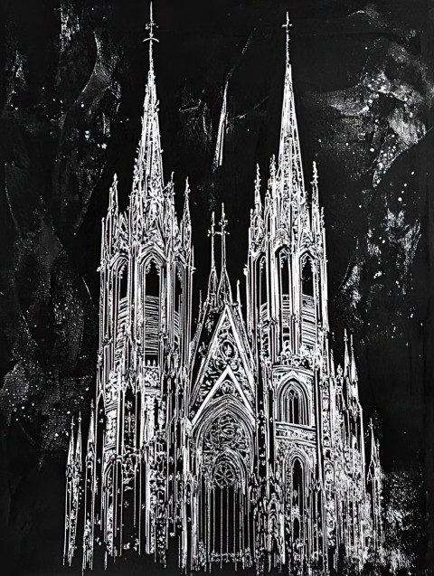 Gothic cathedral with towering spires reaching into the sky Gothic cathedral with towering spires reaching into the sky