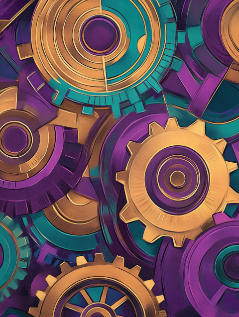 Spinning gears interlock into concentric rings Spinning gears interlock into concentric rings