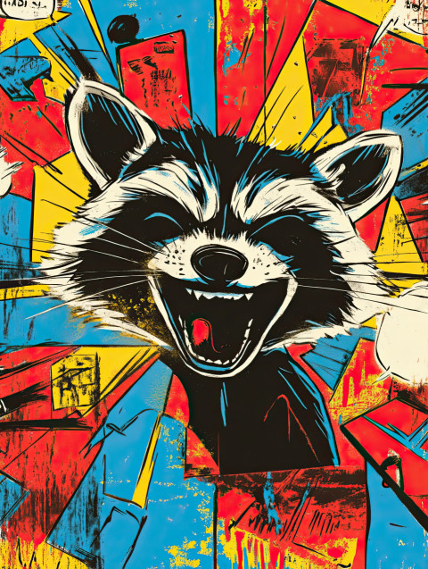 Sneaky raccoon on a daring heist Sneaky raccoon on a daring heist
