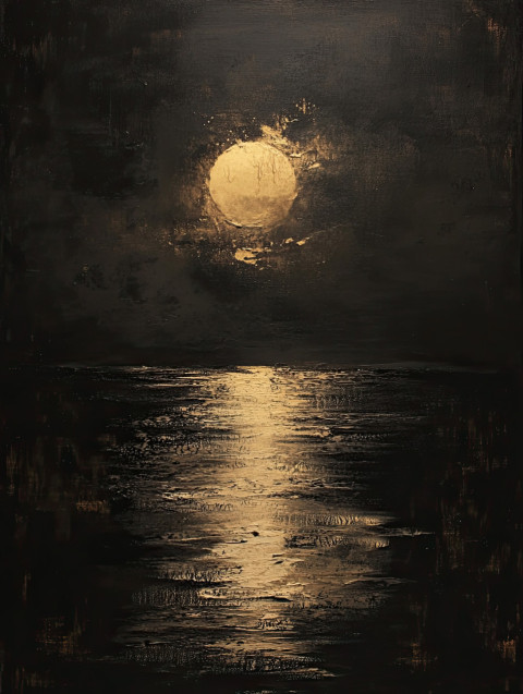 Soft moonlight reflects on rippling water Soft moonlight reflects on rippling water