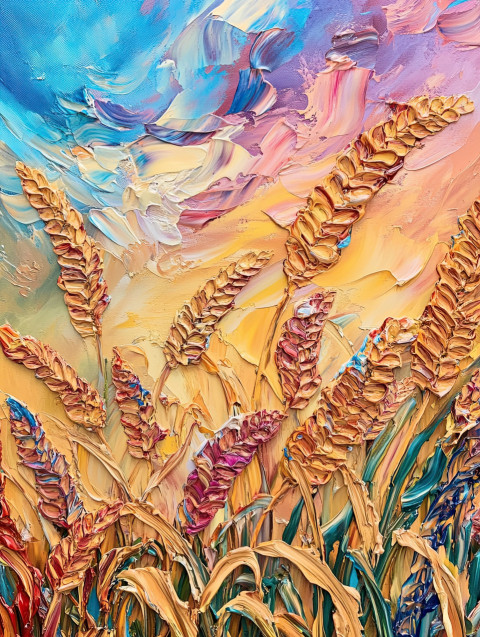 Golden wheat field swaying in a gentle breeze Golden wheat field swaying in a gentle breeze