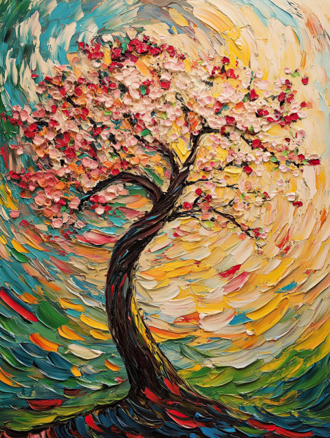 Blossoming cherry tree in full bloom Blossoming cherry tree in full bloom
