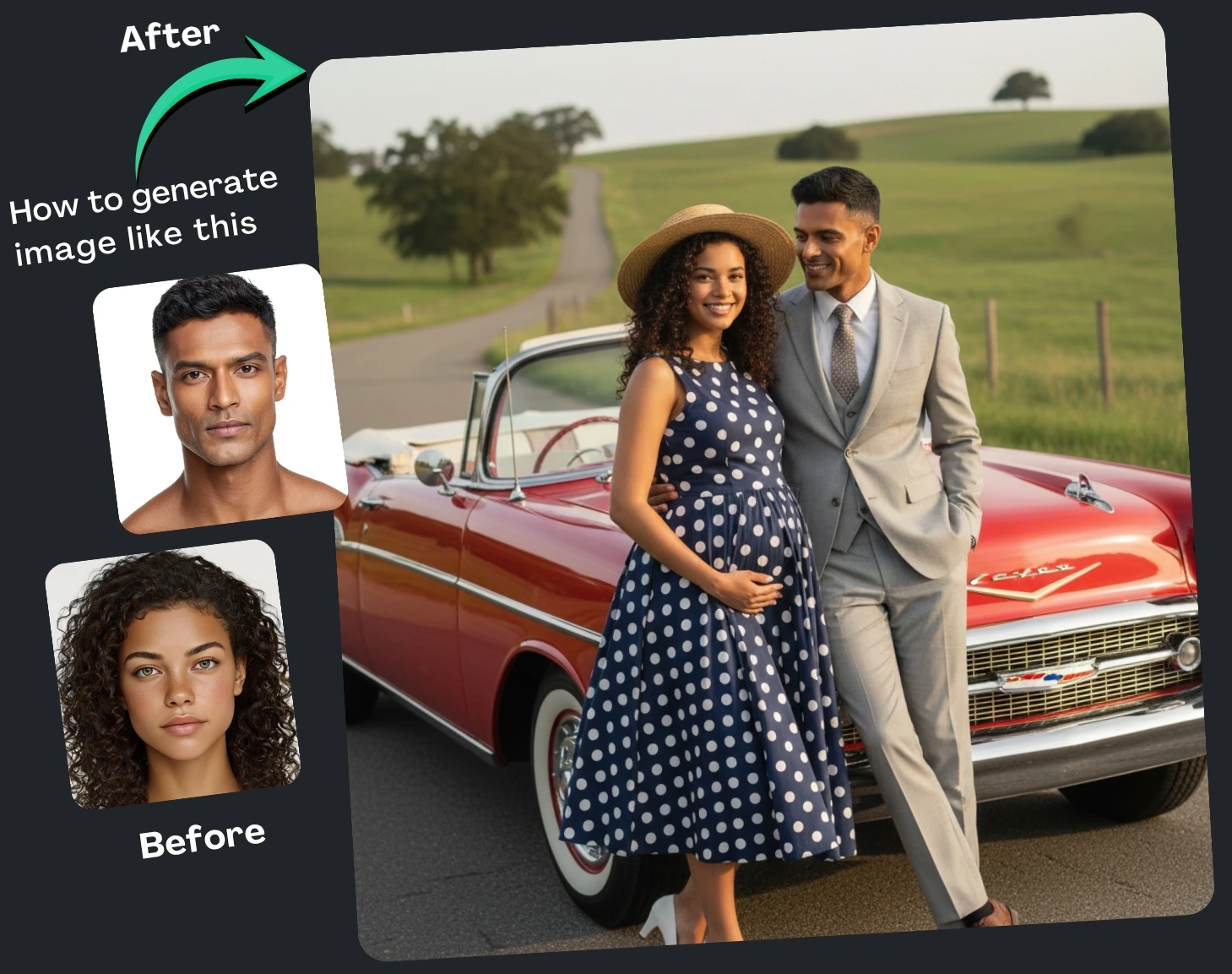 Google Gemini Prompt for Romantic Couple Maternity Shoot