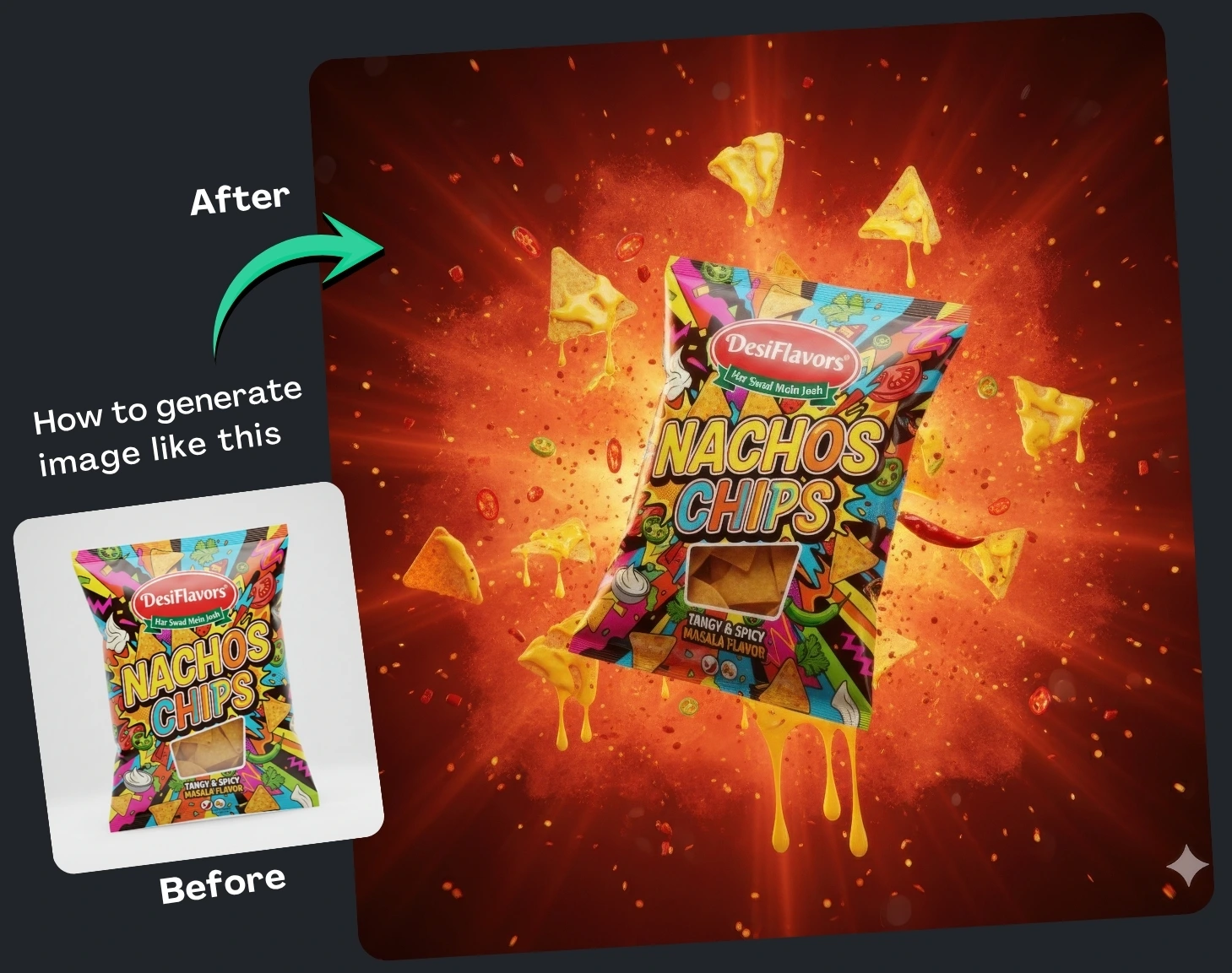 Google Gemini Prompt for Tasty Snack and Chips Ads Designs