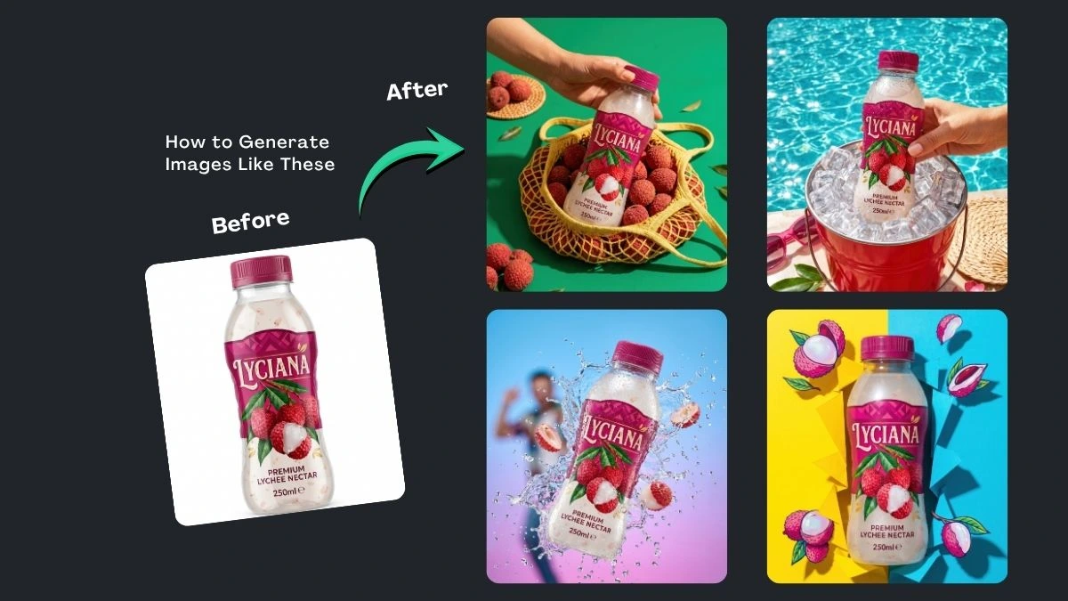 Litchi Juice Product Photography Prompts Gemini AI