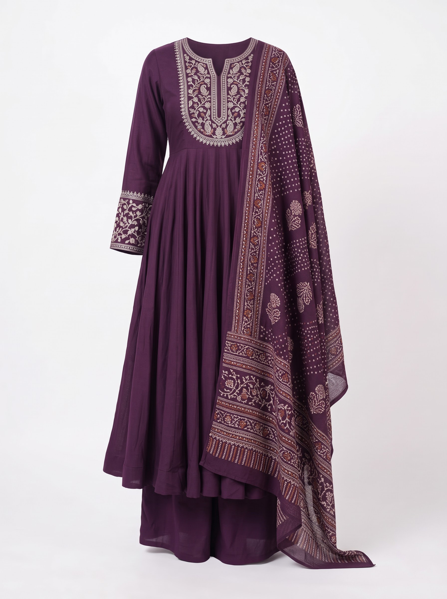 Original raw unedited product image for AI Royal Purple Anarkali Suit Photography Prompts & Editorial Studio Collection