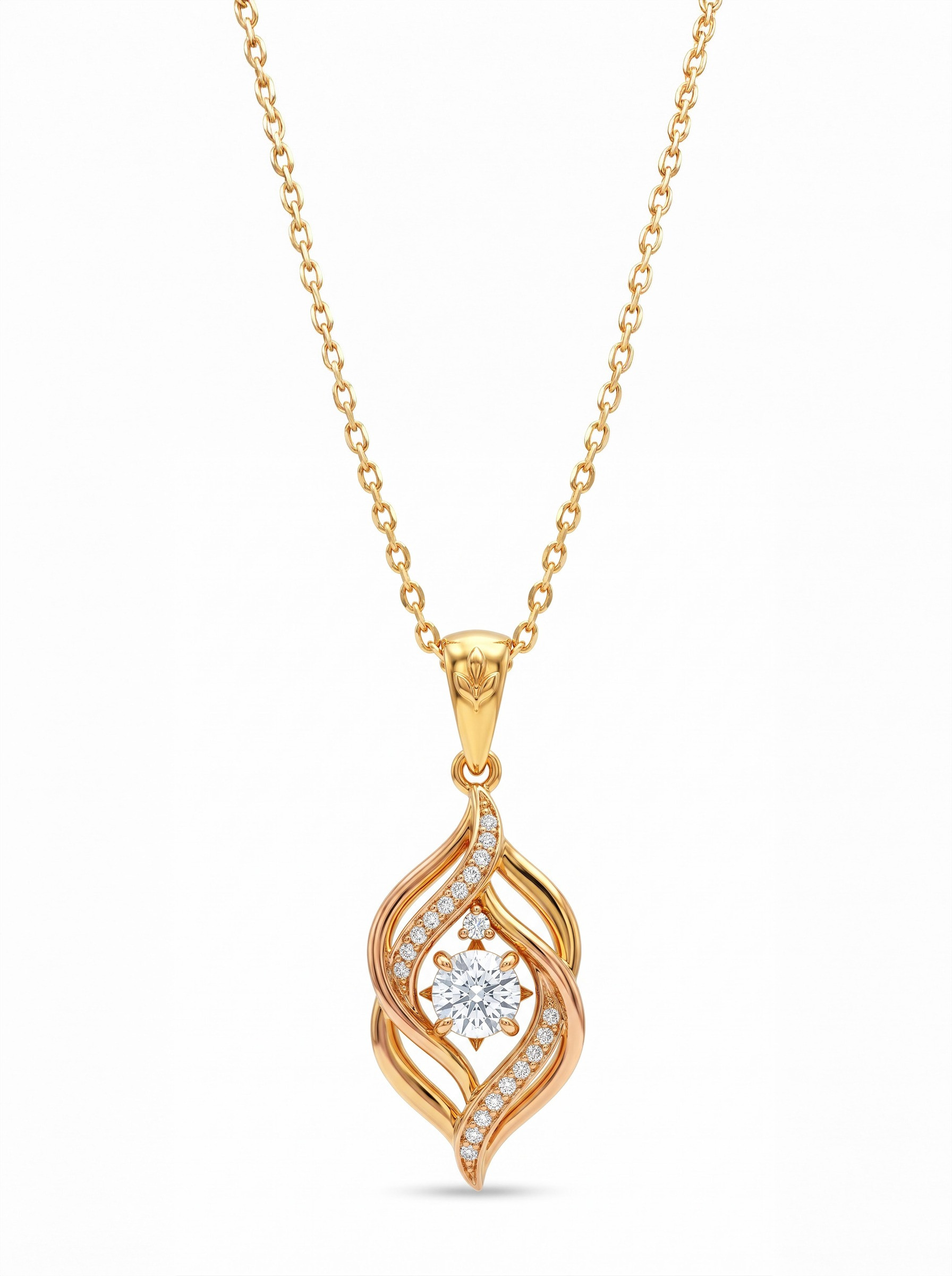 Original raw unedited product image for Gold & Diamond Swirl Pendant AI  Photography Prompts