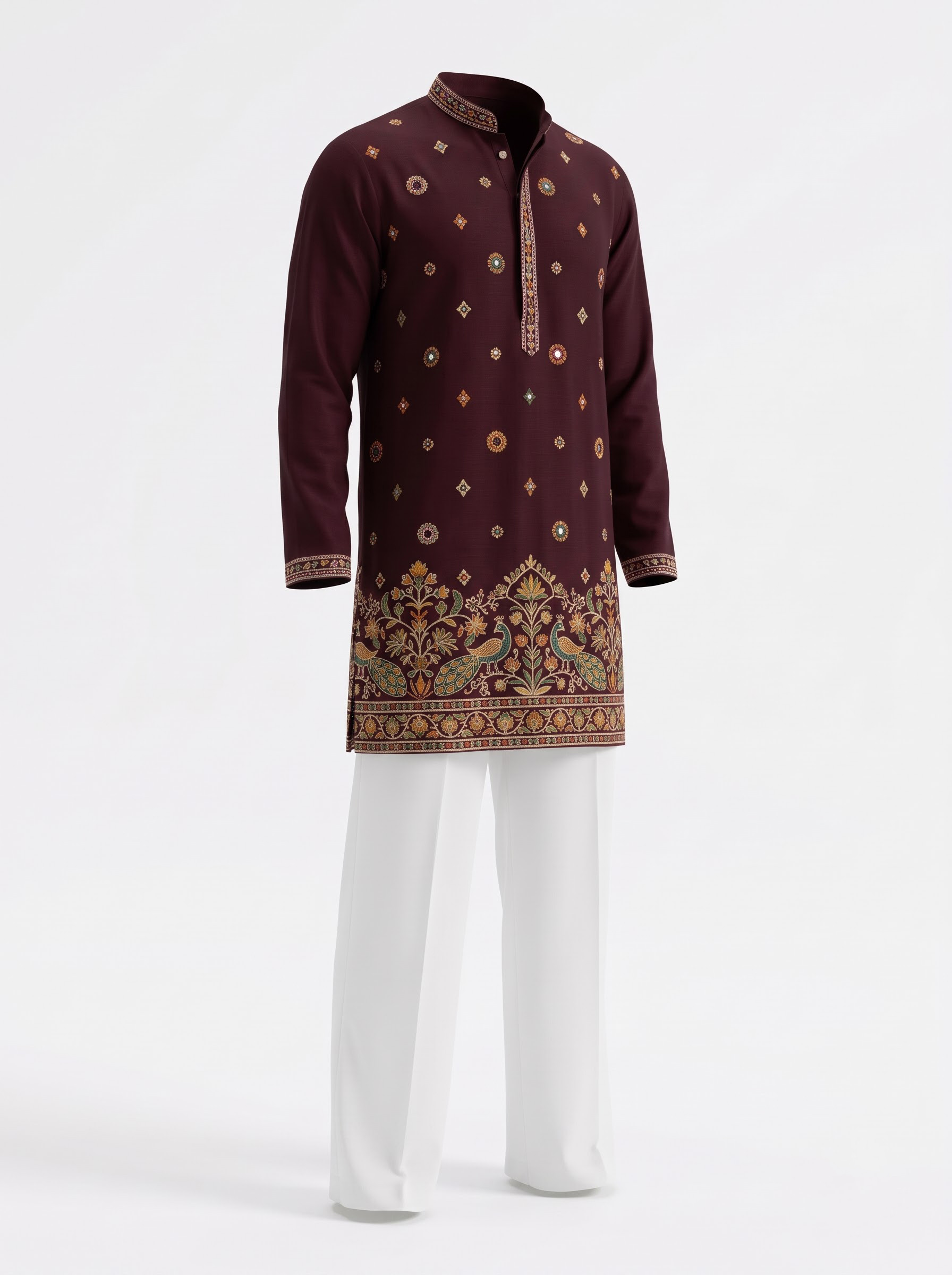 Original raw unedited product image for Men Heritage Silk Kurta Ethnic Editorial AI Photoshoot Prompts