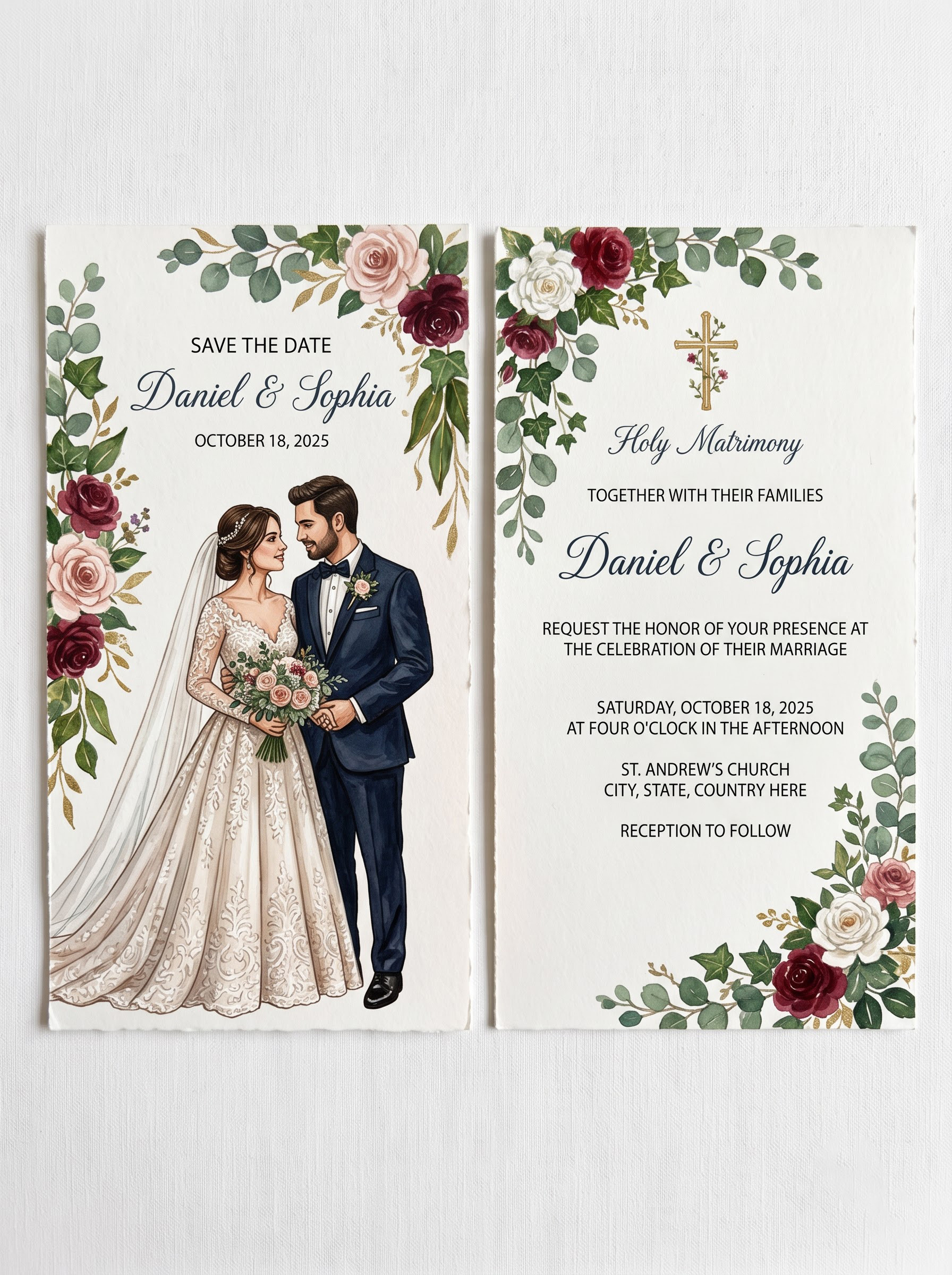 Original raw unedited product image for AI Elegant Wedding Invitation Card Photography Prompts and Styled Stationery Mockups