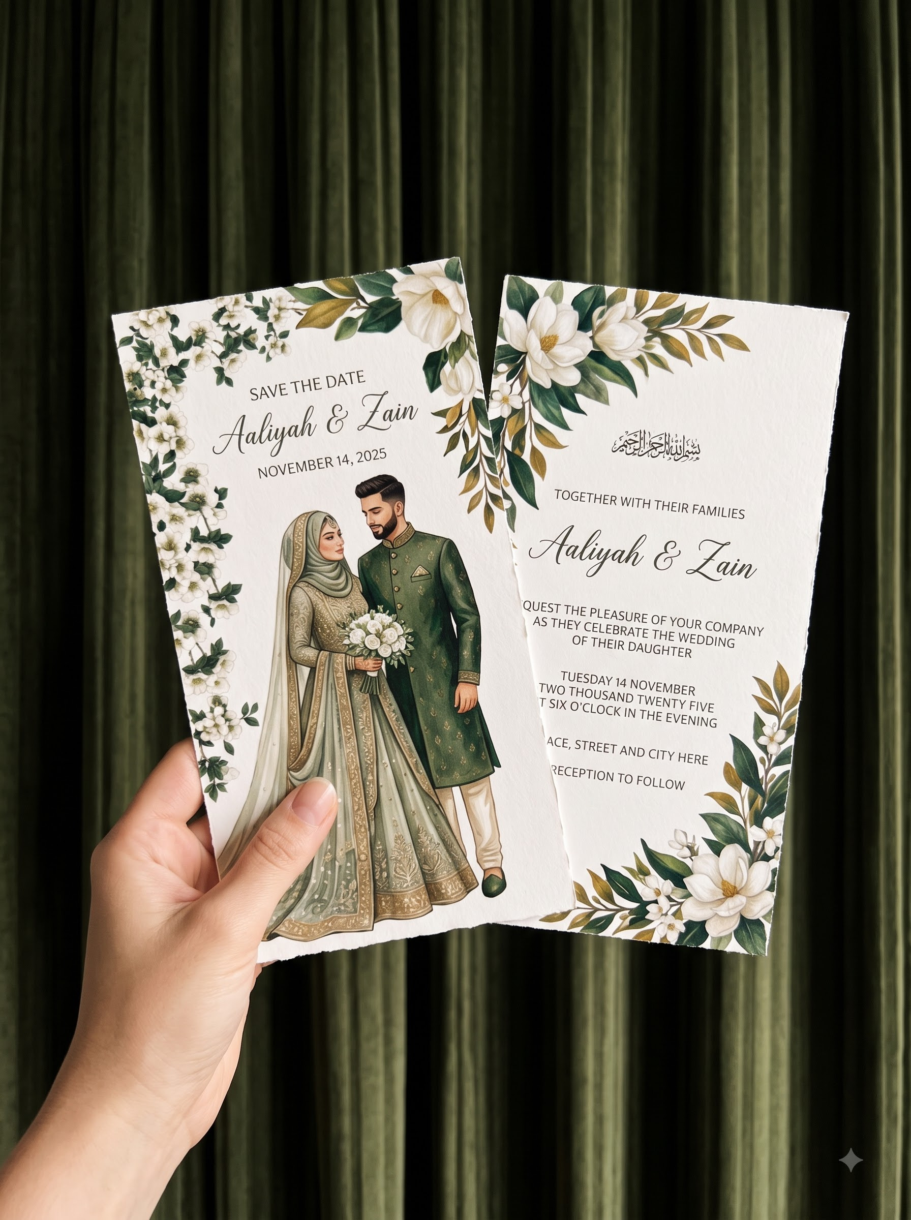 Final transformed commercial visual for AI Elegant Wedding Invitation Card Photography Prompts and Styled Stationery Mockups