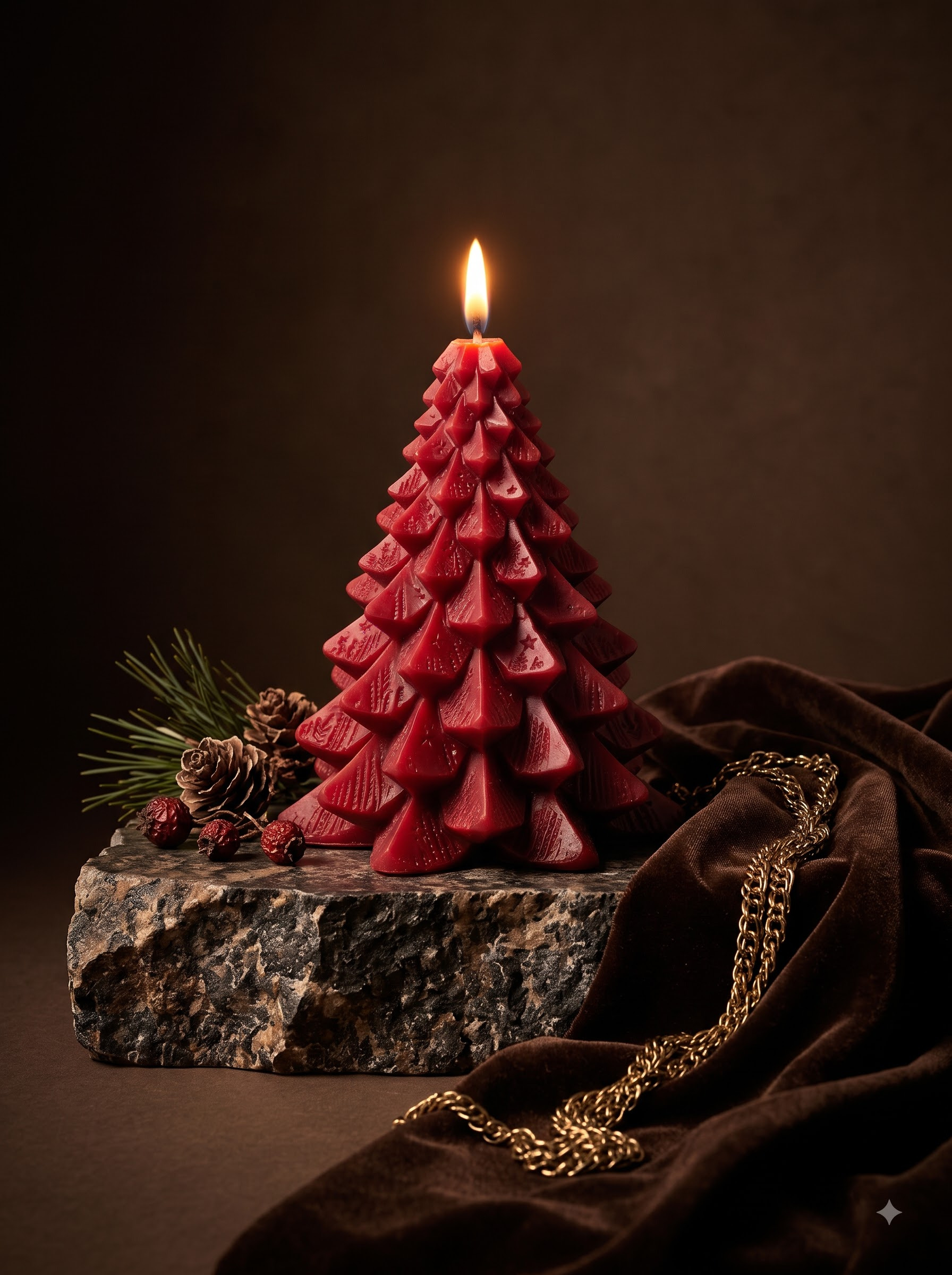 Final transformed commercial visual for AI Festive Pine Candle Product Photography Prompts and Studio Styling Collection